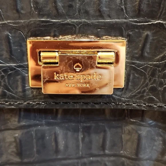 EUC Kate Spade Orchard Valley Sinclair Shoulder Bag Tote Croc Embossed Leather - Picture 8 of 8